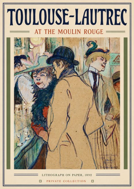 Toulouse-Lautrec At the Moulin Rouge II No6 - Plakat