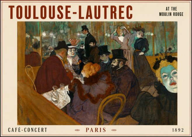 Toulouse-Lautrec At the Moulin Rouge IV No6 - Plakat