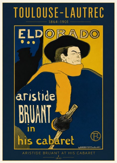 Toulouse-Lautrec Aristide Bruant at His Cabaret No2 - Plakat