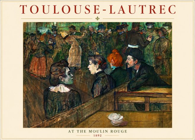 Toulouse-Lautrec At the Moulin Rouge V No3 - Plakat