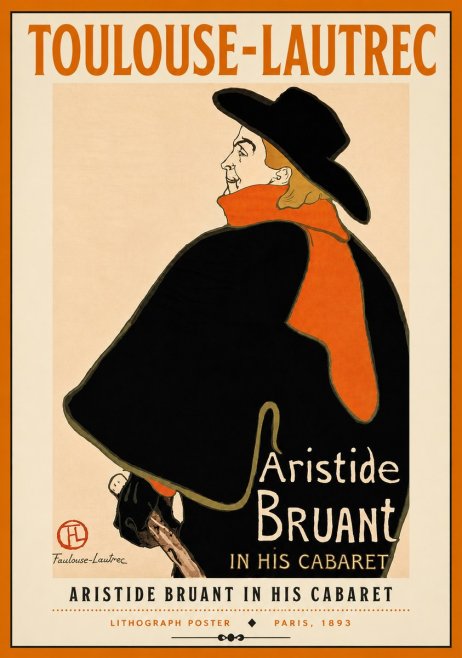 Toulouse-Lautrec Aristide Bruant in His Cabaret II No4 - Plakat