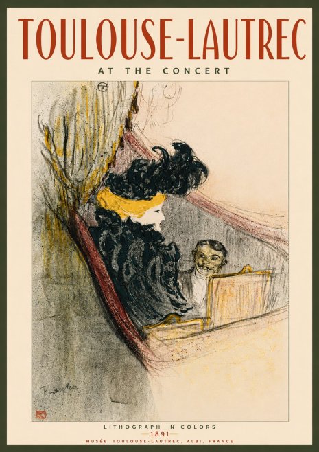 Toulouse-Lautrec At the Concert No3 - Plakat