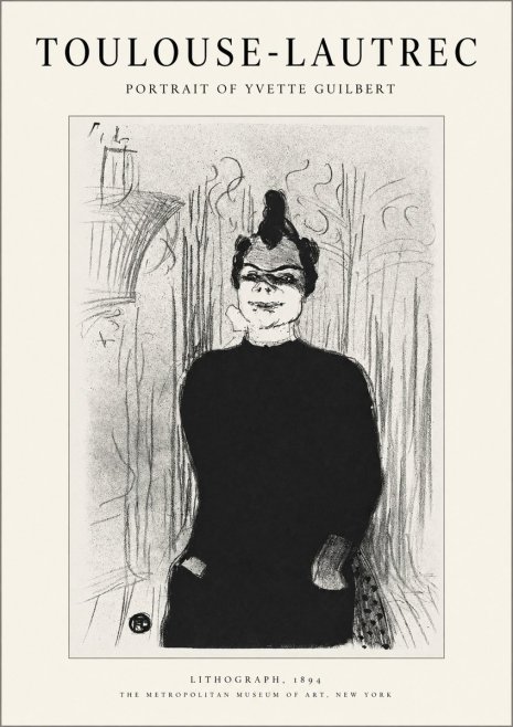 Toulouse-Lautrec Portrait of Yvette Guilbert No2 - Plakat