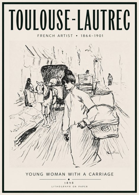 Toulouse-Lautrec Young Woman with a Carriage No4 - Plakat