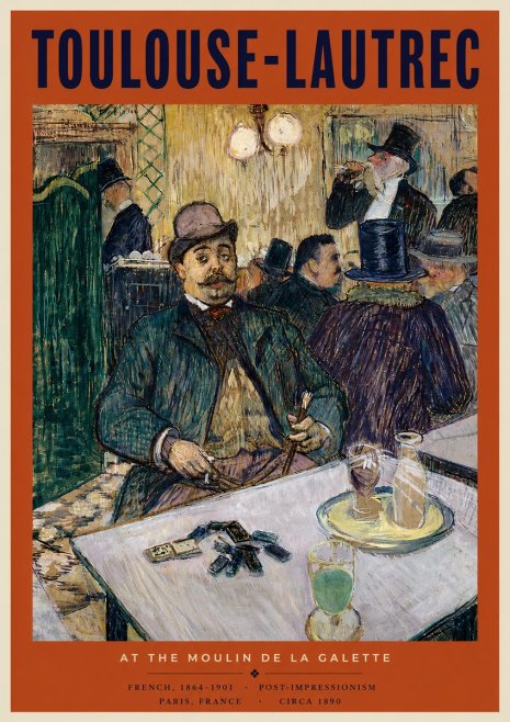 Toulouse-Lautrec At the Moulin De La Galette No4 - Plakat