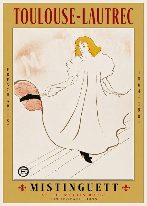Toulouse-Lautrec Mistinguett at the Moulin Rouge No2 - Plakat