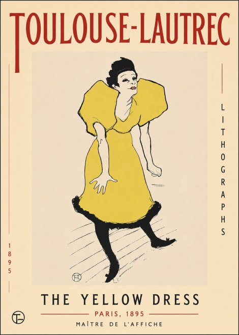 Toulouse-Lautrec The Yellow Dress No3 - Plakat