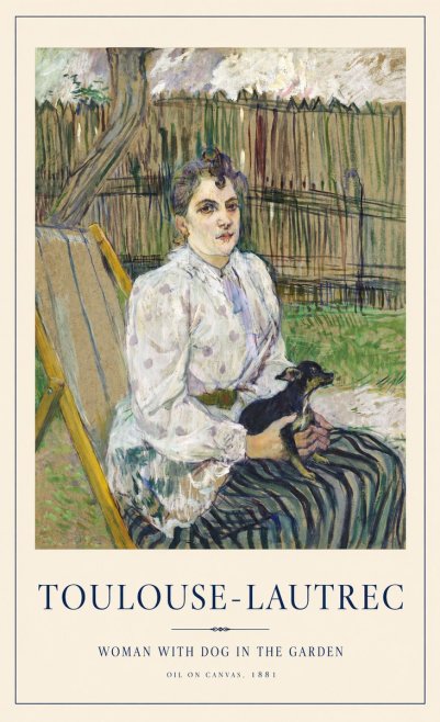 Toulouse-Lautrec Woman with Dog in the Garden No1 - Plakat