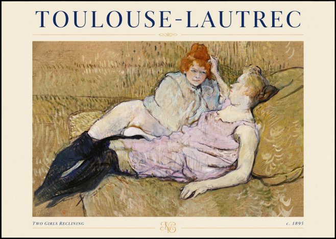 Toulouse-Lautrec Two Girls Reclining No4 - Plakat