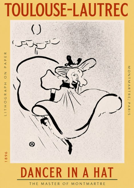 Toulouse-Lautrec Dancer in a Hat No2 - Plakat
