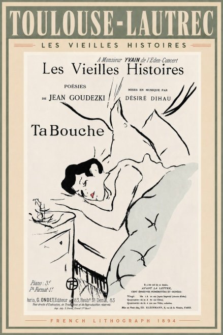 Toulouse-Lautrec Les Vieilles Histoires - Ta Bouche No5 - Plakat