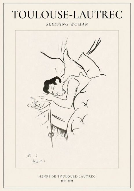 Toulouse-Lautrec Sleeping Woman No1 - Plakat