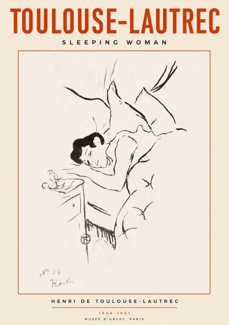 Toulouse-Lautrec Sleeping Woman No3 - Plakat