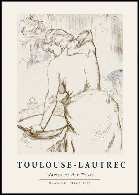 Toulouse-Lautrec Woman at Her Toilet No1 - Plakat