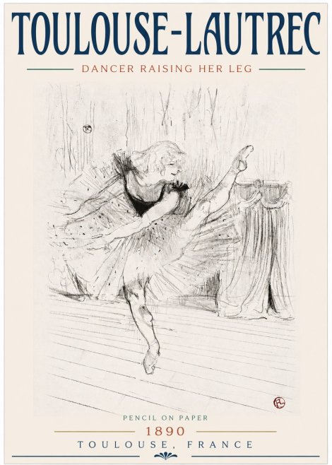Toulouse-Lautrec Dancer Raising Her Leg No3 - Plakat