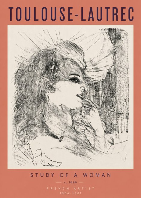 Toulouse-Lautrec Study of a Woman I No4 - Plakat