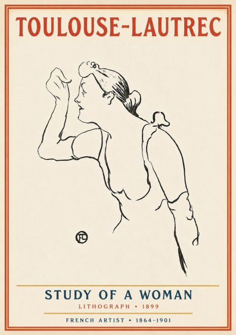 Toulouse-Lautrec Study of a Woman II No3 - Plakat