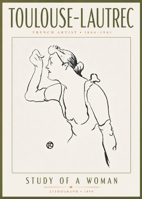 Toulouse-Lautrec Study of a Woman II No5 - Plakat