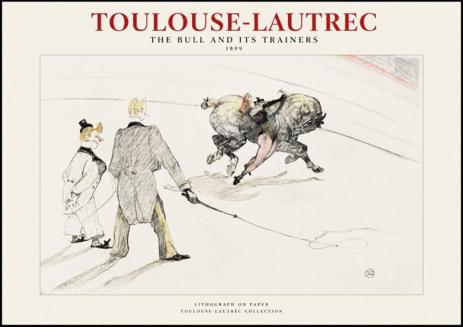 Toulouse-Lautrec The Bull and Its Trainers No1 - Plakat