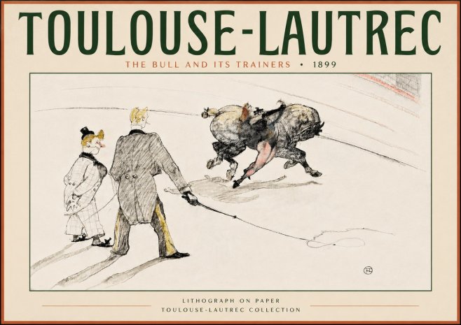 Toulouse-Lautrec The Bull and Its Trainers No4 - Plakat
