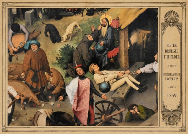 Pieter Bruegel Netherlandish Proverbs IV No3 - Plakat