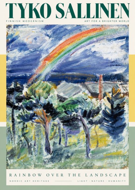 Tyko Sallinen Rainbow over the Landscape No4 - Plakat