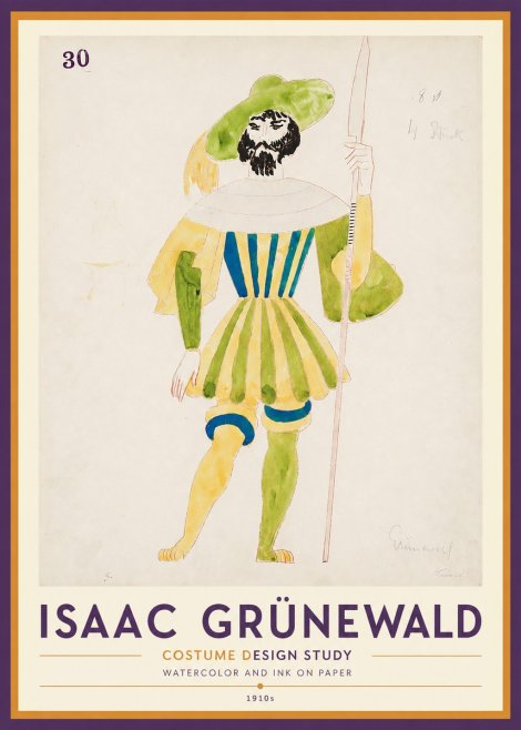 Isaac Grünewald Study for Costume Design No2 - Plakat