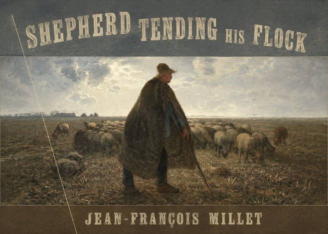 Jean-François Millet Shepherd Tending His Flock No6 - Plakat