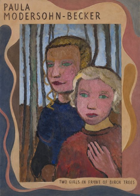 Paula Modersohn-Becker Two Girls in Front of Birch Trees No3 - Plakat