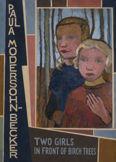 Paula Modersohn-Becker Two Girls in Front of Birch Trees No5 - Plakat