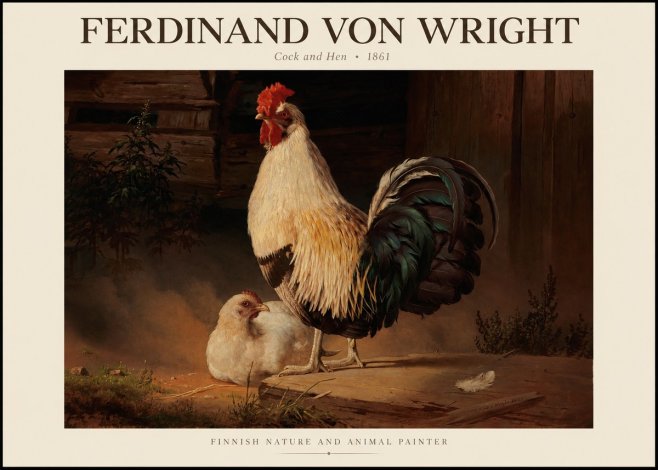Ferdinand von Wright Cock and Hen No1 - Plakat