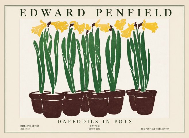 Edward Penfield Daffodils in Pots No1 - Plakat
