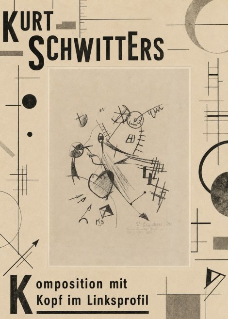 Kurt Schwitters Komposition Mit Kopf Im Linksprofil No6 - Plakat