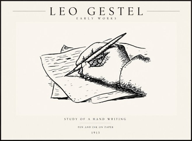 Leo Gestel Study of a Hand Writing No3 - Plakat
