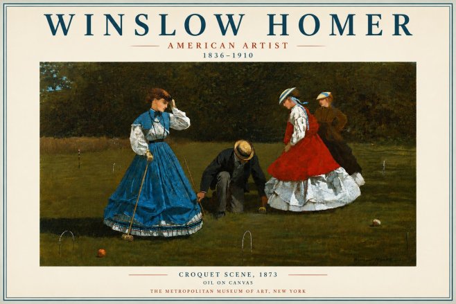 Winslow Homer Croquet Scene No4 - Plakat