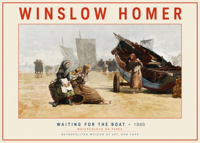 Winslow Homer Waiting for the Boat No3 - Plakat