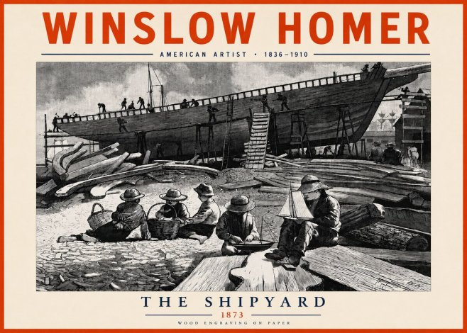 Winslow Homer The Shipyard No3 - Plakat