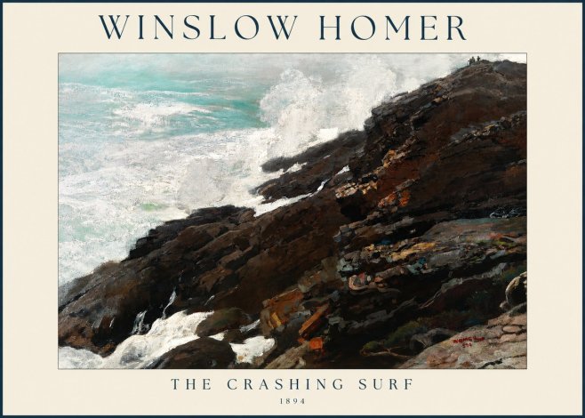 Winslow Homer The Crashing Surf No1 - Plakat