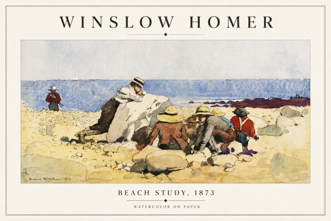 Winslow Homer Beach Study No6 - Plakat