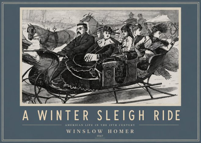 Winslow Homer A Winter Sleigh Ride - American Life in the 19Th Century No3 - Plakat