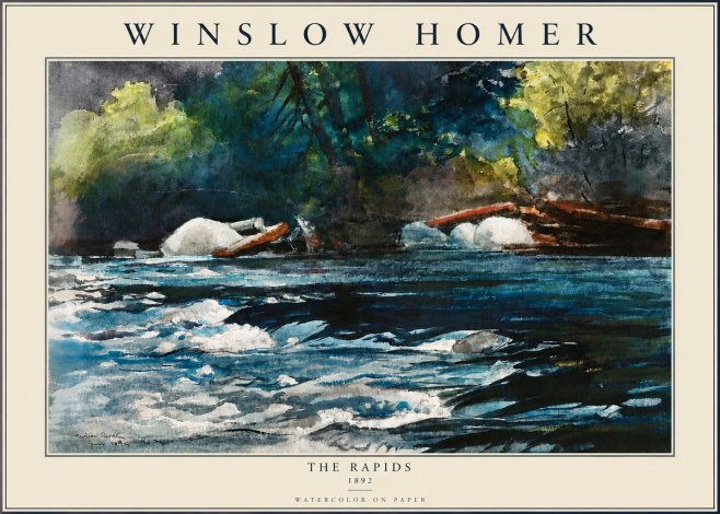 Winslow Homer The Rapids No3 - Plakat