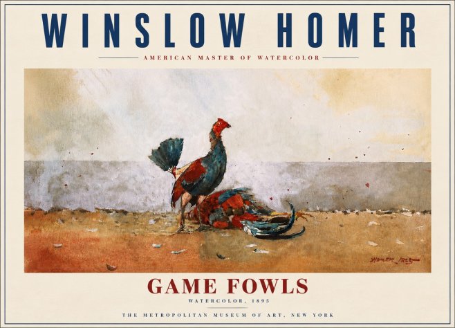 Winslow Homer Game Fowls No6 - Plakat