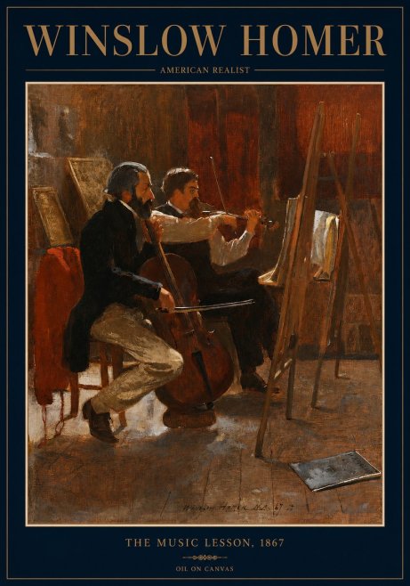 Winslow Homer The Music Lesson, 1867 No2 - Plakat