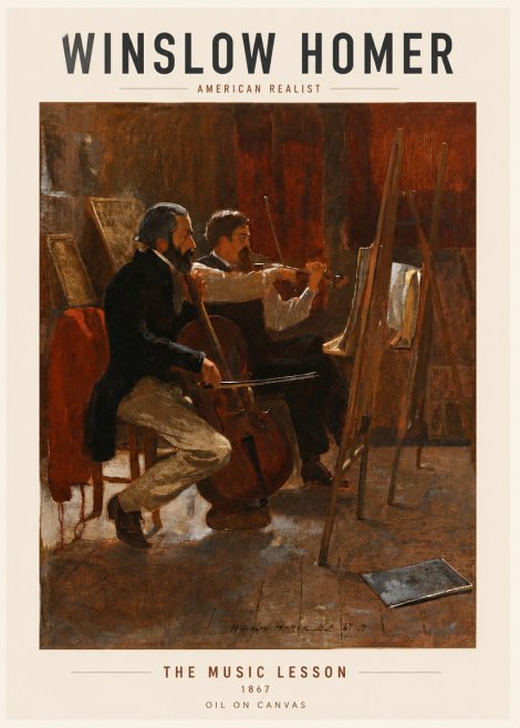Winslow Homer The Music Lesson, 1867 No3 - Plakat