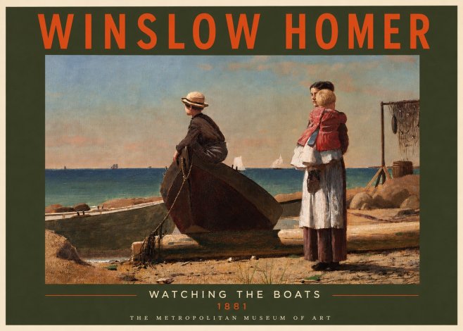 Winslow Homer Watching the Boats, 1881 No3 - Plakat