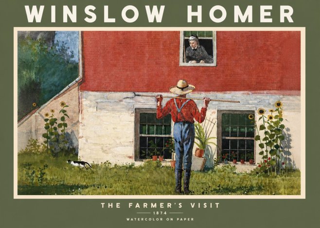 Winslow Homer Farmer with Hoe No3 - Plakat