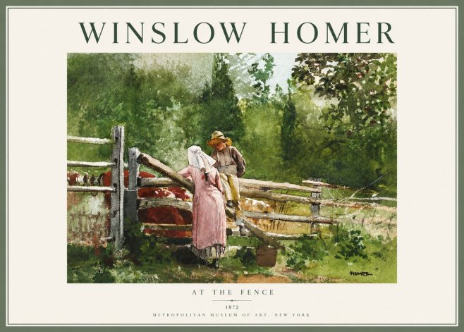 Winslow Homer At the Fence No3 - Plakat