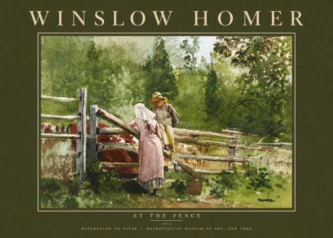 Winslow Homer At the Fence No4 - Plakat