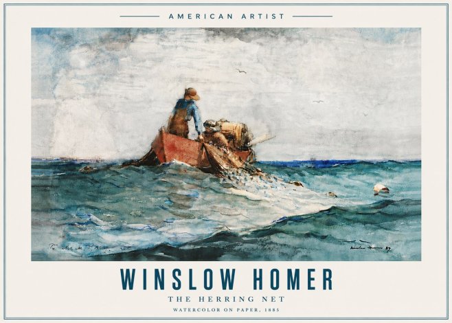 Winslow Homer The Herring Net II No6 - Plakat