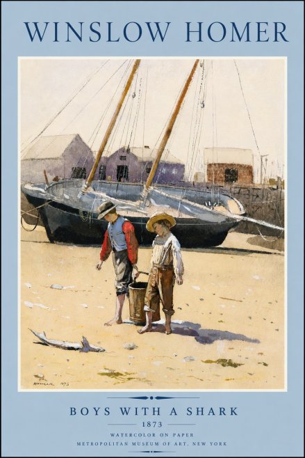 Winslow Homer Boys with a Shark No3 - Plakat